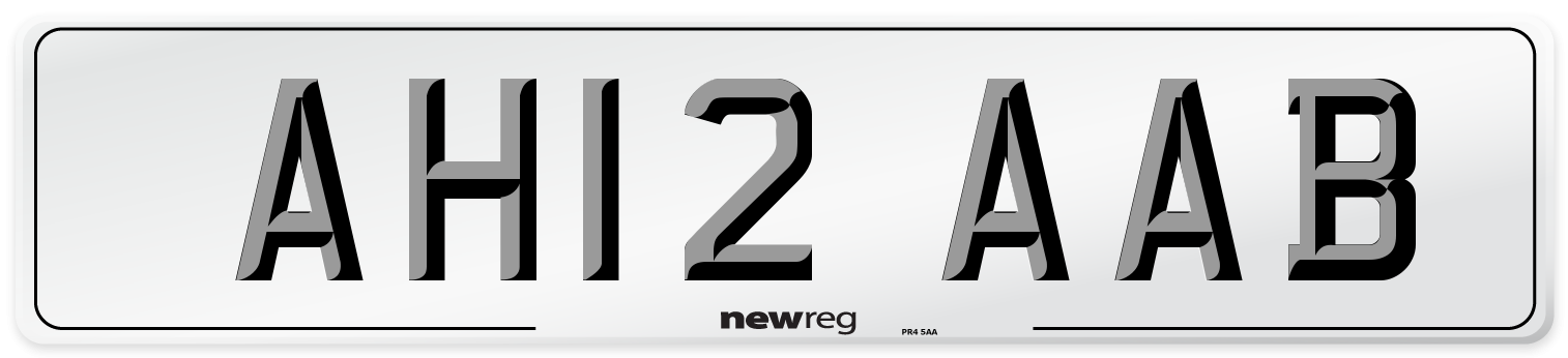 AH12 AAB Number Plate from New Reg